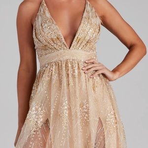 windsor - gold prom dress